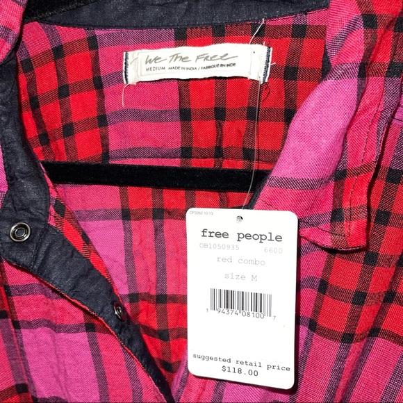 Free People Women's Pacific Dawn Drawstring Plaid Shirt - Picture 2 of 5